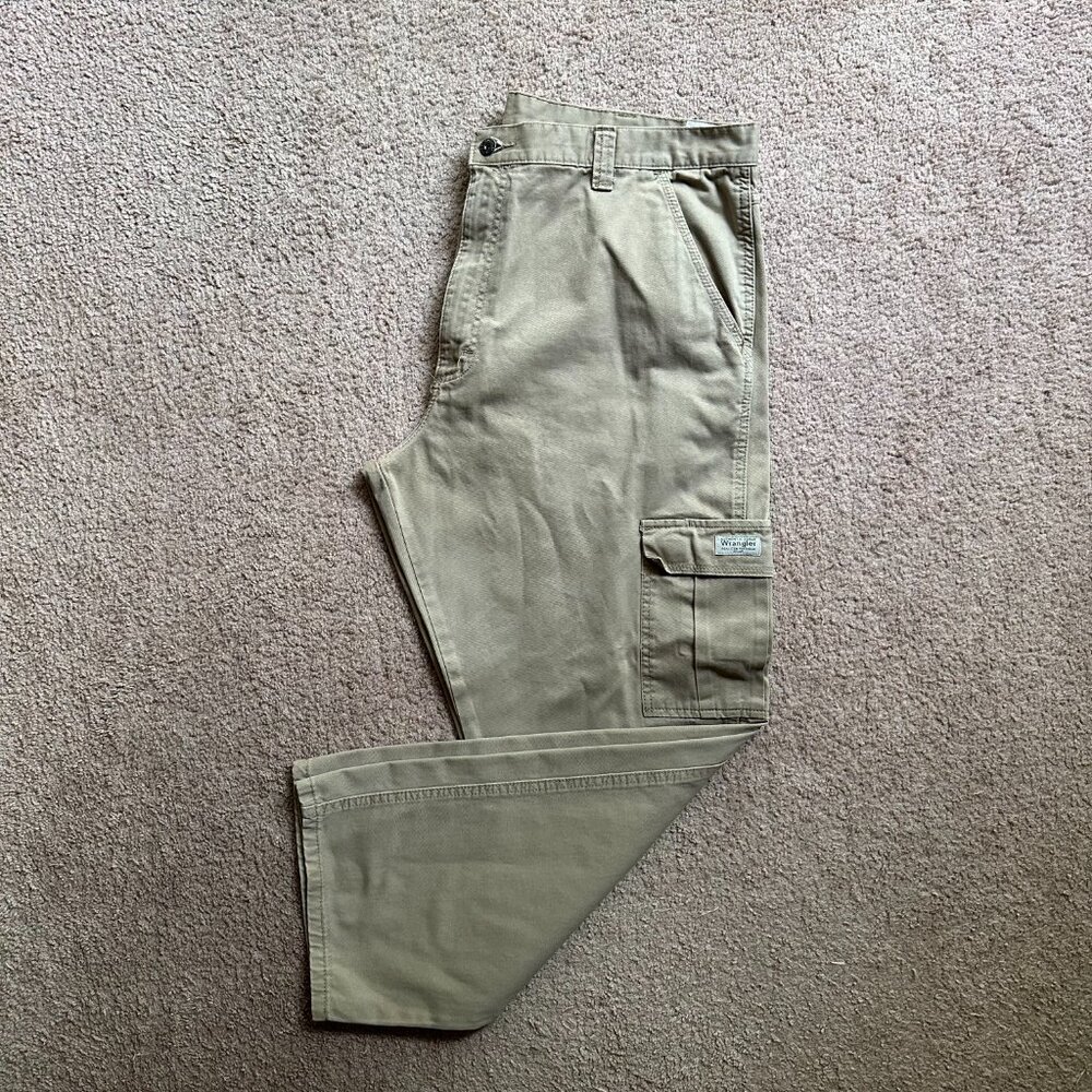 Wrangler Pants Mens 40x30 Cargo Workwear High Rise Brown Straight Leg
